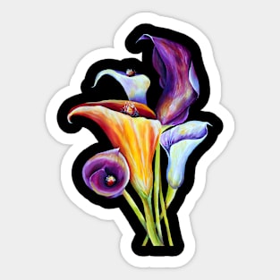 Watercolor Calla Lilies Bouquet Blooming Sticker